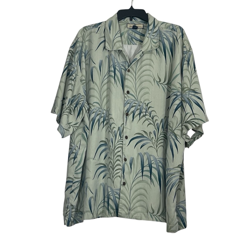 Tommy Bahama Silk Leaf Print Button Down Shirt